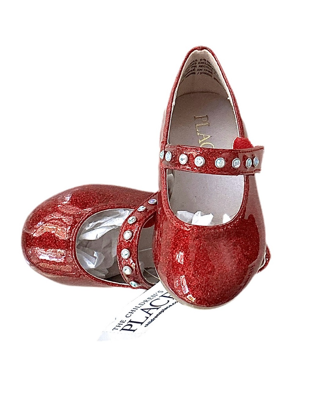 NWT The Children’s Place Red Glitter Mary Jane Dress Shoes Girls Size 4 Toddler